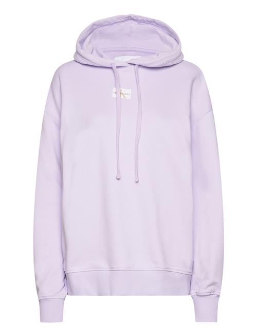 Calvin Klein Jeans Woven Label Over D Hoodie Calvin Klein Jeans Purple