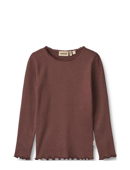 Wheat Rib T-Shirt L/S Reese Wheat Burgundy