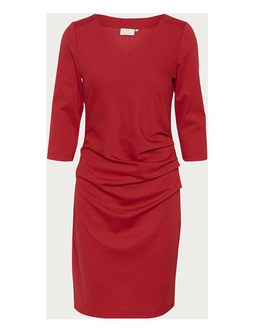 Kaffe Kaindia V-Neck 3/4 Sl Dress Kaffe Red