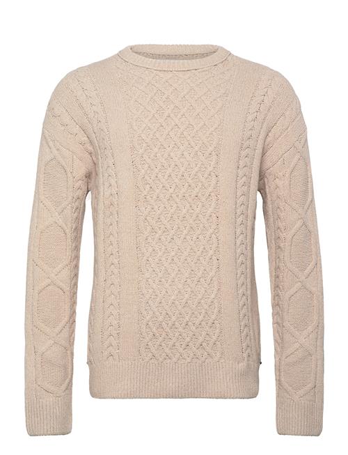 Scotch & Soda Round Neck Extra Dropped Shoulder Chenille Cable Sweater Scotch & Soda Beige