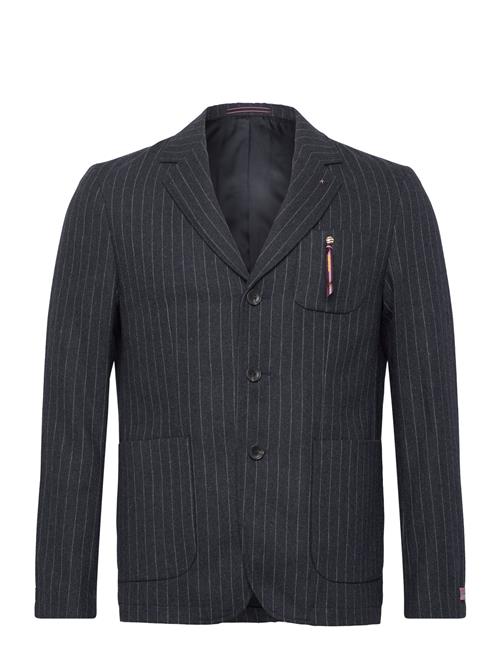 Se Scotch & Soda Relaxed 3-Button Wool-Blend Pinstripe Blazer Scotch & Soda Black ved Booztlet