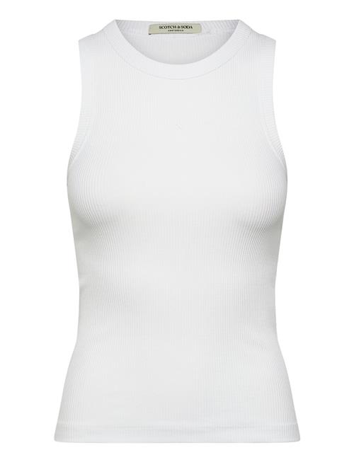 Core Rib Racer Tank Scotch & Soda White