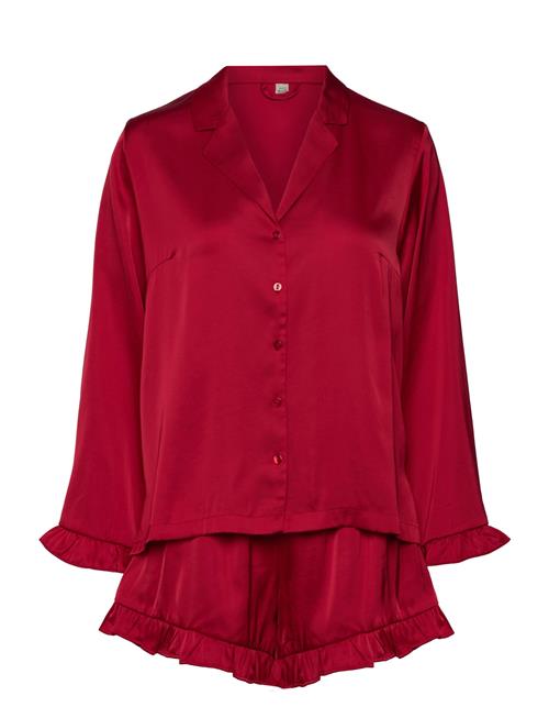 Lindex Pyjama Set Satin Frill Lindex Red