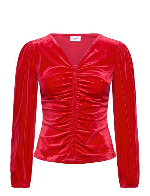 Se Saint Tropez Hebasz Blouse Saint Tropez Red ved Booztlet