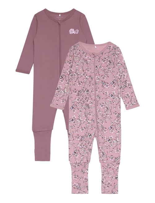 name it Nbfnightsuit 2P Zip Ff Grape Flower Noos Name It Pink