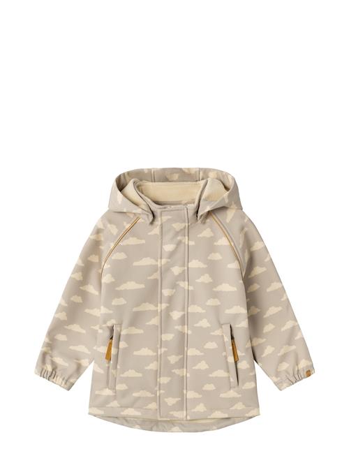 Se Lil'Atelier Nmmlaalfa Softshell Jacket Fo Aop Lil Lil'Atelier Beige ved Booztlet