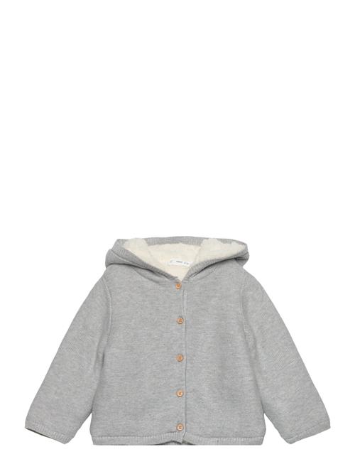 Knit Cardigan With Fleece Lining Mango Grey