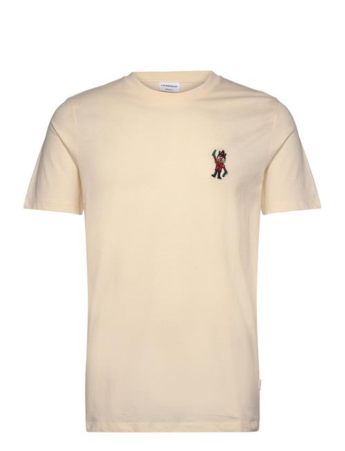 Lindbergh Christmas Embroidery Tee S/S Lindbergh Beige