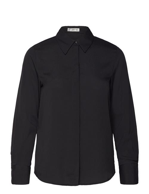 Mango Fluid Long-Sleeved Shirt Mango Black