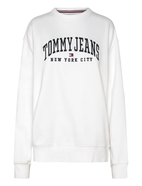 Se Tommy Jeans Tjw Rlx Varsity Crew Tommy Jeans White ved Booztlet