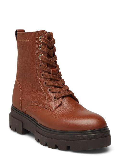 Tommy Hilfiger Bicolor Leather Lace-Up Tommy Hilfiger Brown