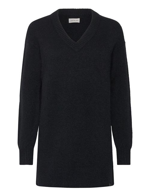 Calvin Klein Jeans Textured Sweater V-Neck Dress Calvin Klein Jeans Black