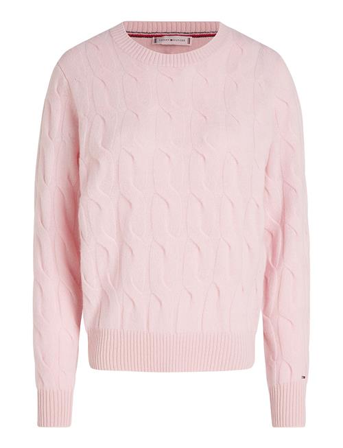 Tommy Hilfiger Soft Wool Cable C-Nk Tommy Hilfiger Pink