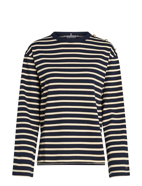 Rlx Gold Btn Stripe C-Nk Ls Tommy Hilfiger Navy