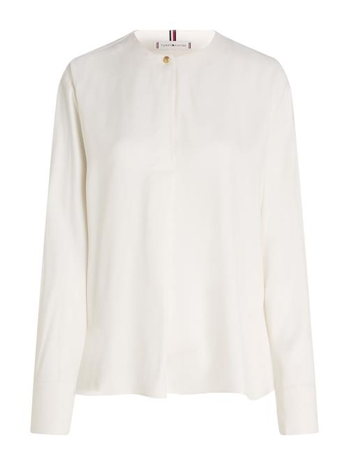 Fluid Viscose V-Neck Rlxd Blouse Tommy Hilfiger White