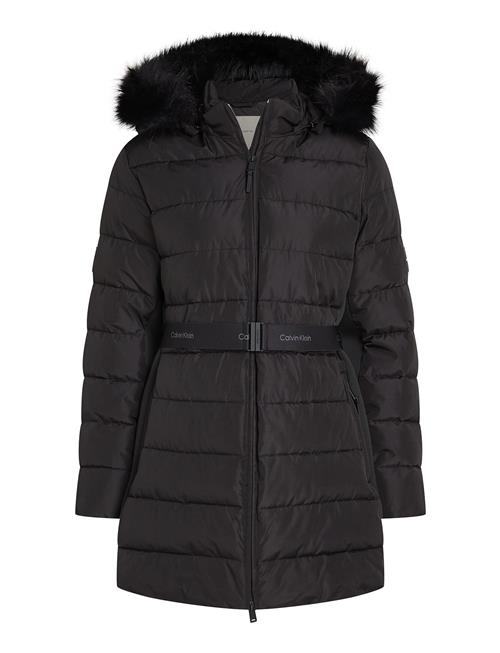 Calvin Klein Mw Padded Scuba Belted Coat Calvin Klein Black