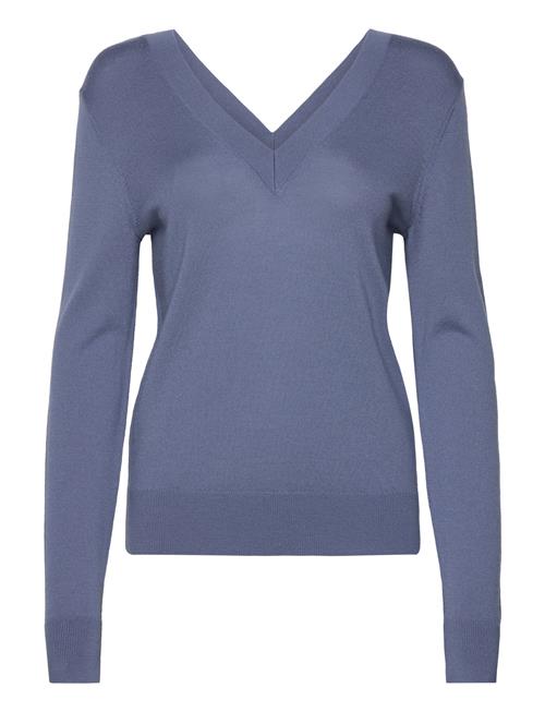 Calvin Klein Merino Wool V-Neck Sweater Calvin Klein Blue