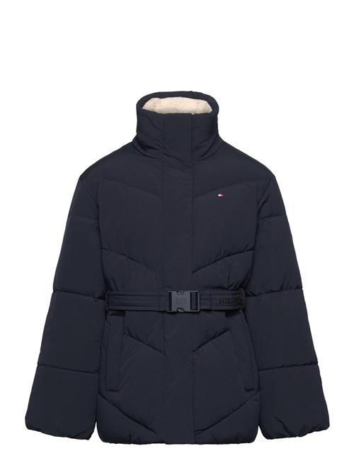 Teddy Collar Mid Lenght Puffer Tommy Hilfiger Navy