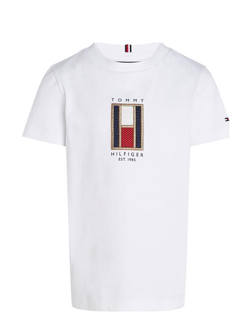 Flag Embroidered Reg Tee Ss Tommy Hilfiger White