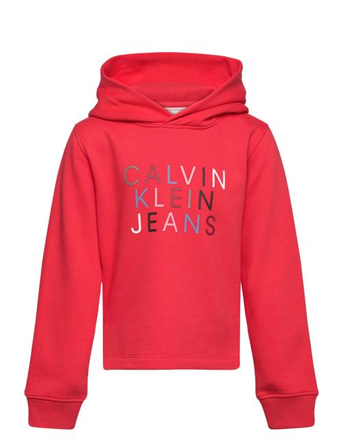 Calvin Klein Colour Logo Fleece Hoodie Calvin Klein Red