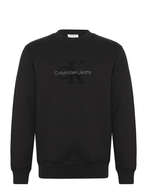 Se Calvin Klein Jeans Chenille Monologo Crew Neck Calvin Klein Jeans Black ved Booztlet