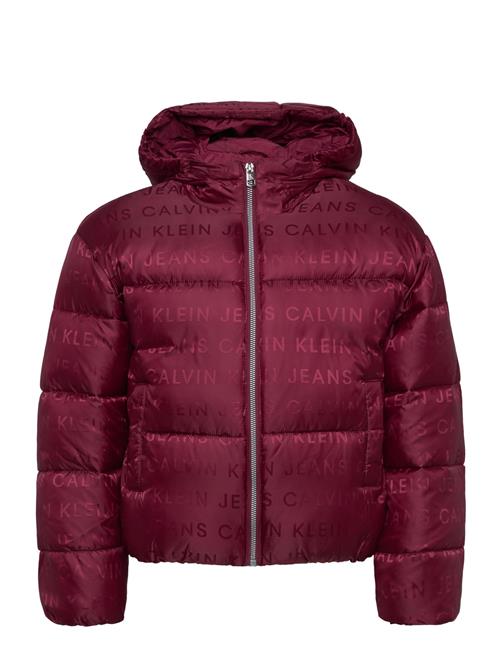 Calvin Klein Logo Aop Puffer Jacket Calvin Klein Red