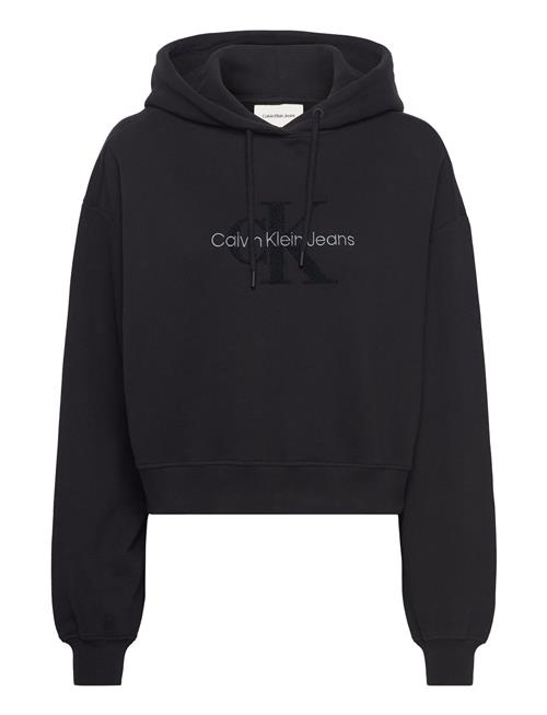 Se Calvin Klein Jeans Chenille Monologo Hoodie Calvin Klein Jeans Black ved Booztlet