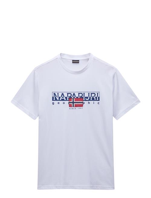 Se Napapijri Aylmer Short Sleeve T-Shirt Napapijri White ved Booztlet