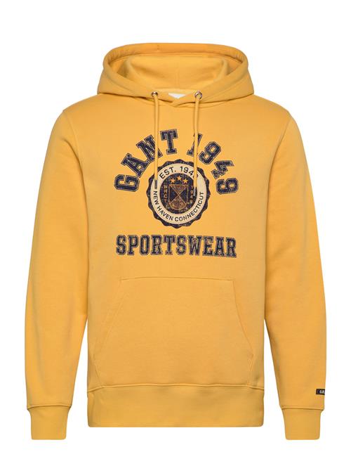 Se GANT Front Graphic Sweat Hoodie GANT Yellow ved Booztlet