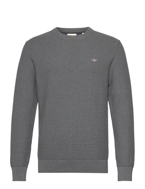 Se GANT Cotton Textured C-Neck GANT Grey ved Booztlet