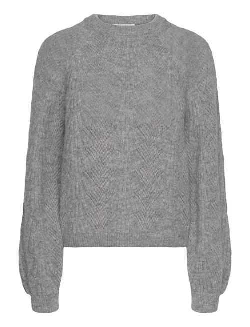 Se Object Objflora Re L/S Knit Pullover Noos Object Grey ved Booztlet