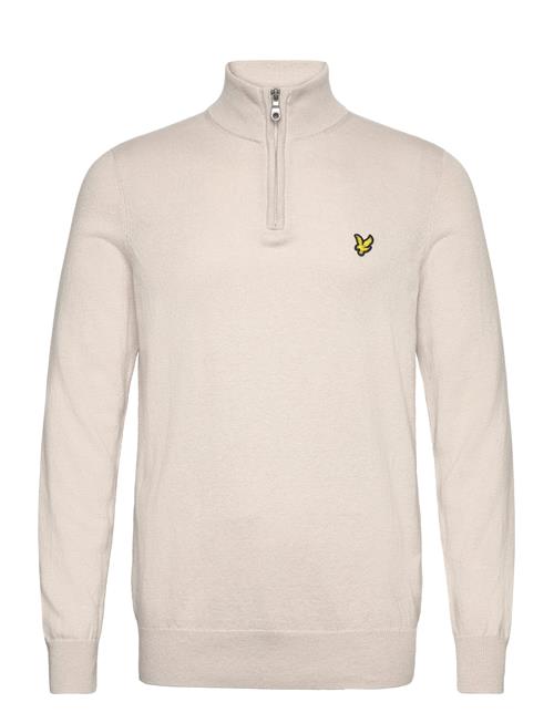 Se Lyle & Scott Cotton Merino Quarter Zip Jumper Lyle & Scott Cream ved Booztlet