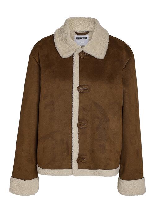 Se Nmdila L/S Short Shearling Jacket NOISY MAY Brown ved Booztlet