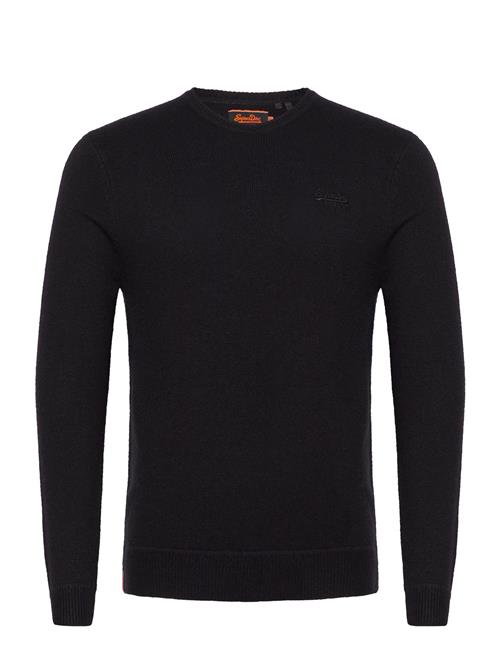 Se Superdry Essential Slim Fit Crew Jumper Superdry Black ved Booztlet