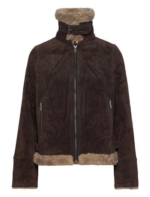 Jofama Ciara Suede Shearling Jacket Jofama Brown