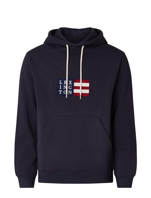 Se Lexington Clothing Kevin Organic Cotton Logo Hoodie Lexington Clothing Navy ved Booztlet