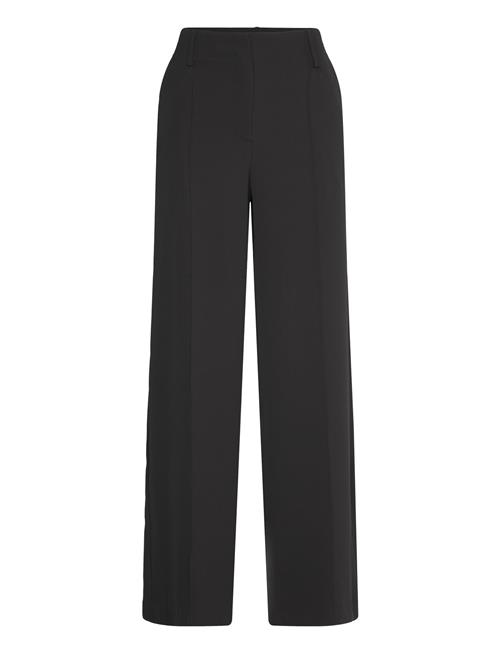 Se Mango Pleated Straight-Fit Trousers Mango Black ved Booztlet