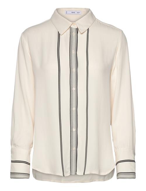 Mango Shirt With Contrasting Details Mango Cream