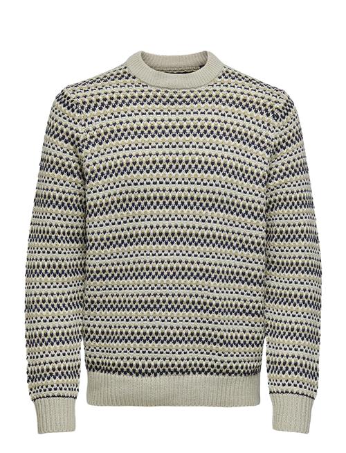 ONLY & SONS Onsmusa Reg 3 Struc Crew Knit ONLY & SONS Grey