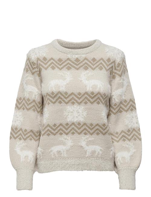 Se ONLY Onlxmas Fairisle L/S Pullover Knt ONLY Beige ved Booztlet