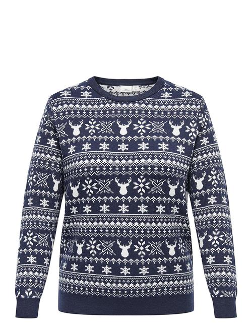 Carxmas Winter Ls O-Neck Knt ONLY Carmakoma Navy