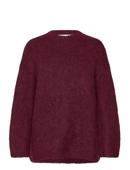 Selected Femme Slfgabella Ls Knit O-Neck Camp Selected Femme Burgundy