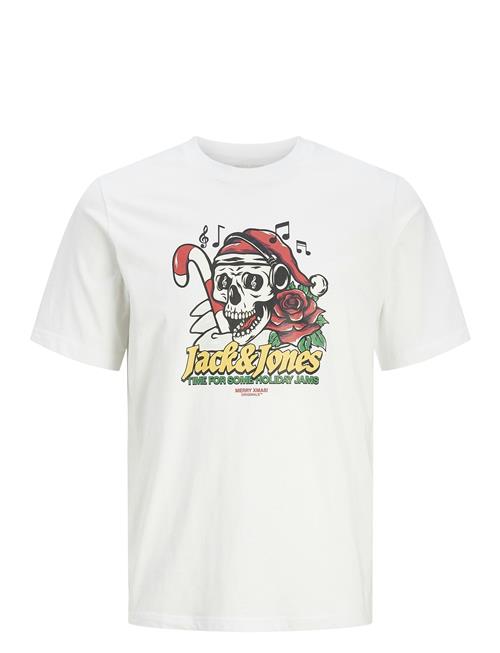 Jack & Jones Jjxmas Christmas Skull Tee Ss Crew Jnr Jack & J S White