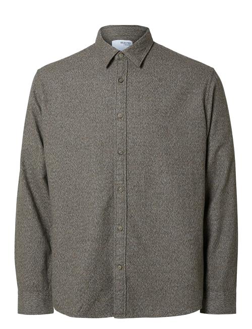 Slhreg-Owen Flannel Mix Shirt Ls Selected Grey