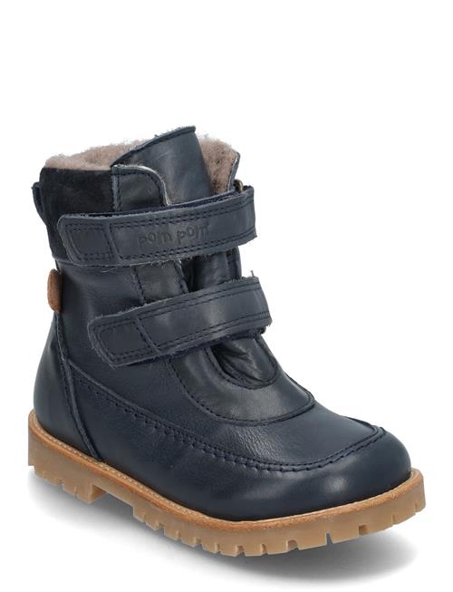 Pom Pom Rub Sole™ Velcro Boot Tex Pom Pom Navy