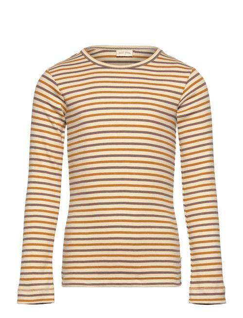 Petit Piao T-Shirt L/S Modal Striped Petit Piao Beige