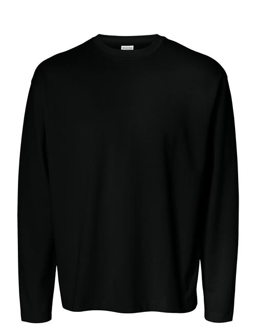 Slhlooseoscar Ls O-Neck Tee Noos Selected Black