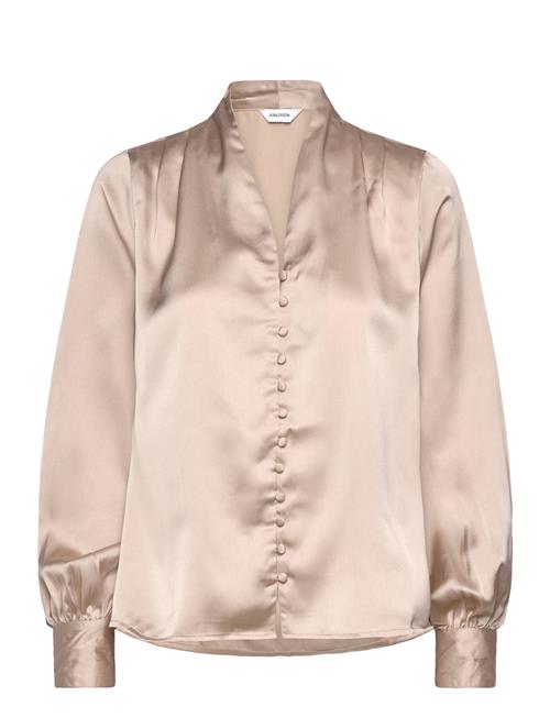 Se Bubbleroom Remi Satin Blouse Bubbleroom Beige ved Booztlet