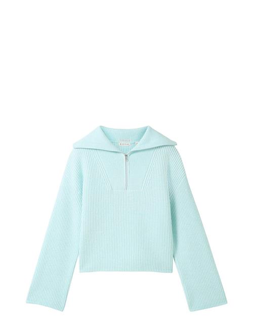 Tom Tailor Cropped Knit Troyer Tom Tailor Blue