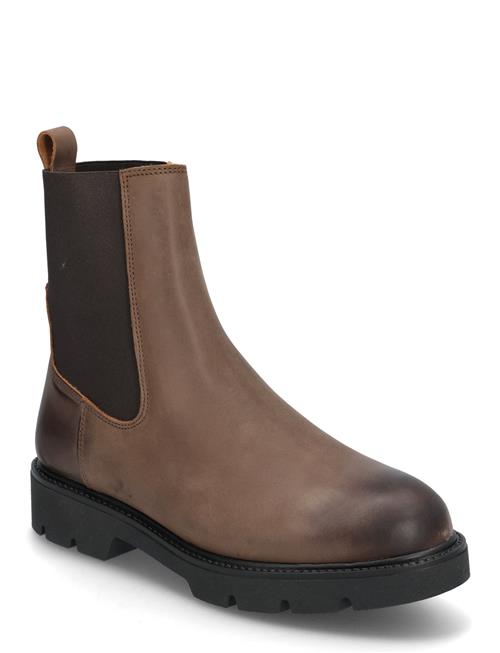 Bianco Biaothilia Warmlined Chelsea Boot Waxed Leather Bianco Brown